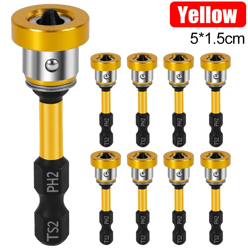 Magnetic Plasterboard Positioning Batch Head Screwdriver Bit Drilling Tools PH2 Hex Shank Drywall Locating Screw Bits Set 50mm