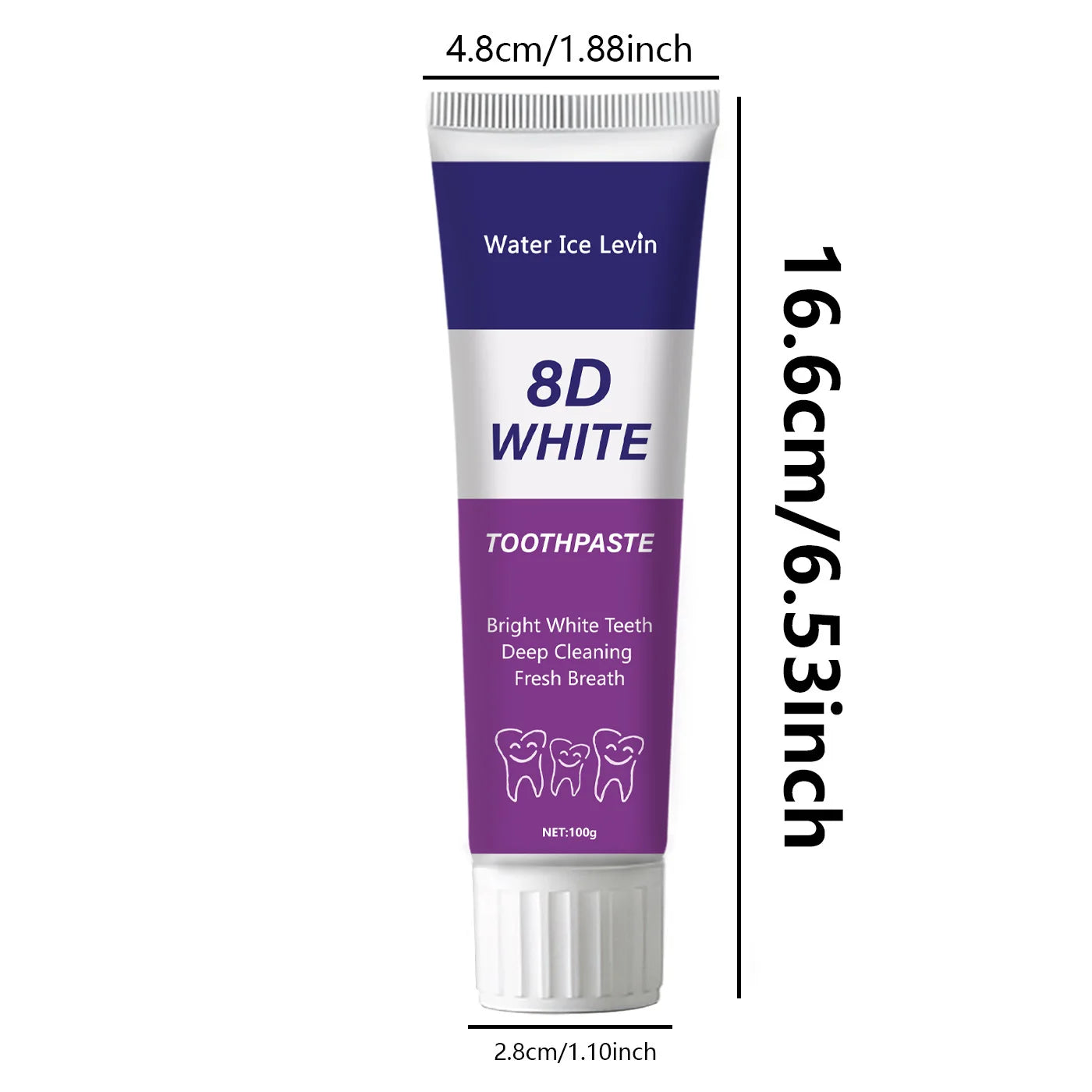 8D Snow Toothpaste, Deep Cleansing, Contains Natural Plant Extracts, Freshens Breath, Formula That Enhances Confidence, Suitable for Adults and Teenagers, Enhances Confidence with Its Teeth Care