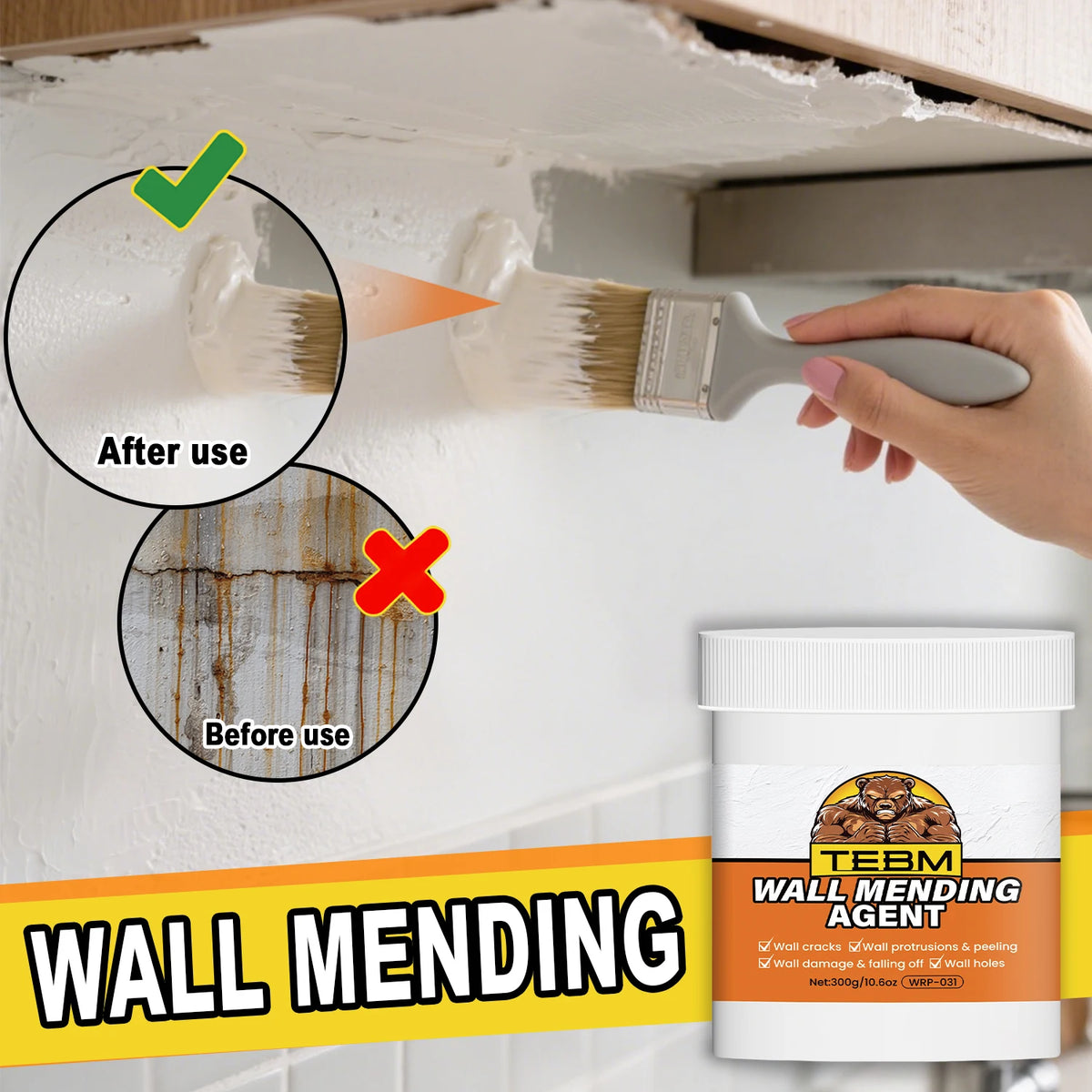 Wall Mending Agent - Quick-Drying Filler for Holes and Cracks - view 3