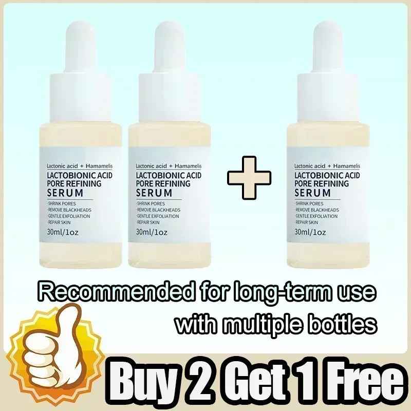 Lactobionic Acid Pore Shrink Serum Hyaluronic Face Moisturizing Nourish Smooth Pores Repair Essence Firm Korean Cosmetics