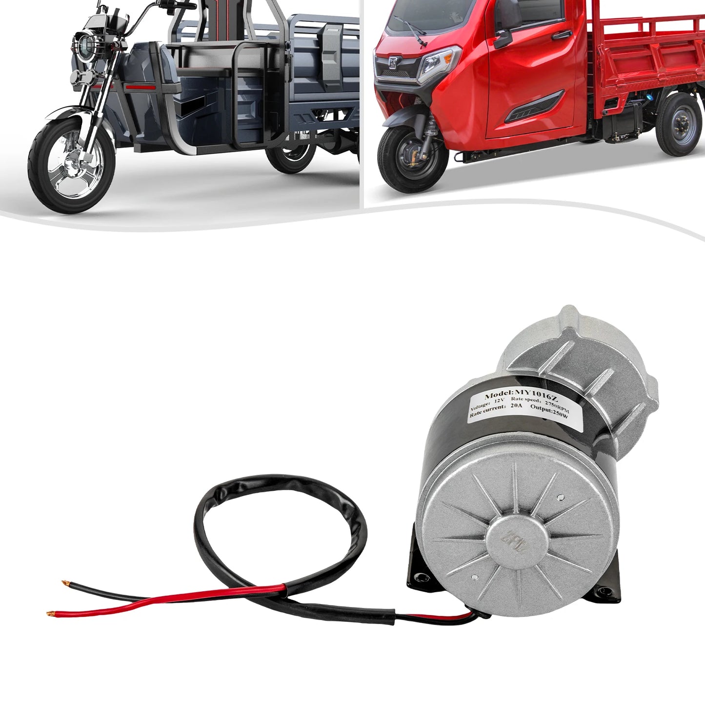 250W 12V Gear Reduction Electric Motor Electric Bicycle Brushed Motor Reductor Brushed DC Motor 2750RPM