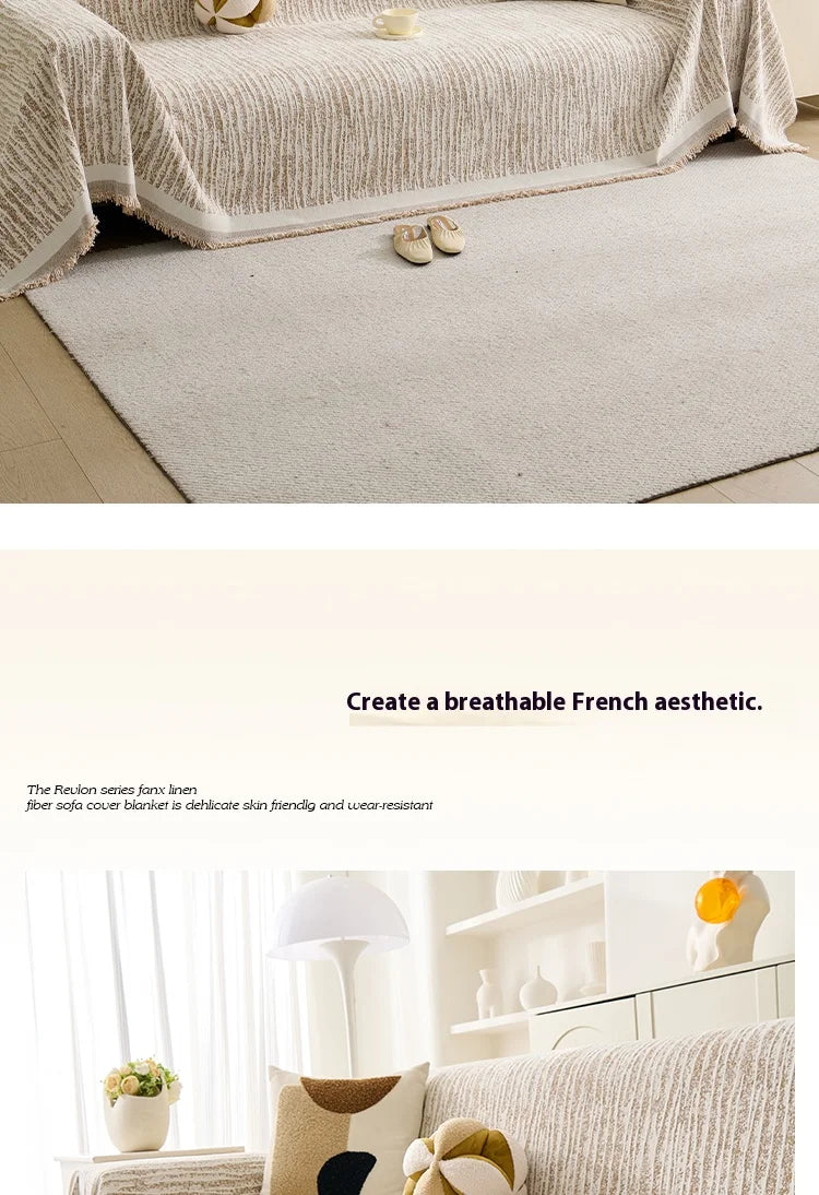 Luxury Sofa Cover L-Shaped Couches Chenille Reversible Stretchable Sofa Protector Slipcover Non-Slip All-Season Couch Blanket