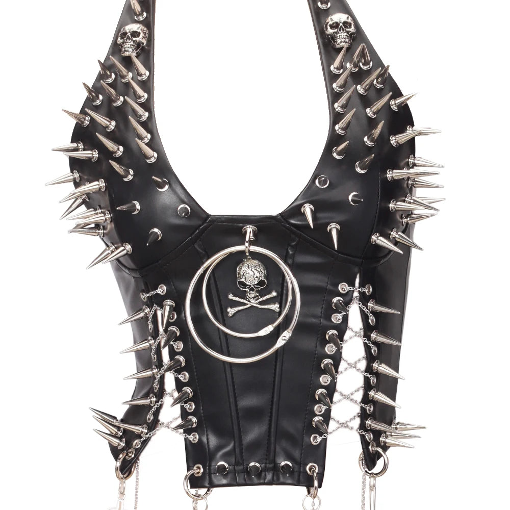 Women's Studded Y2K Grunge Tank Top — Gothic Spiked Cami