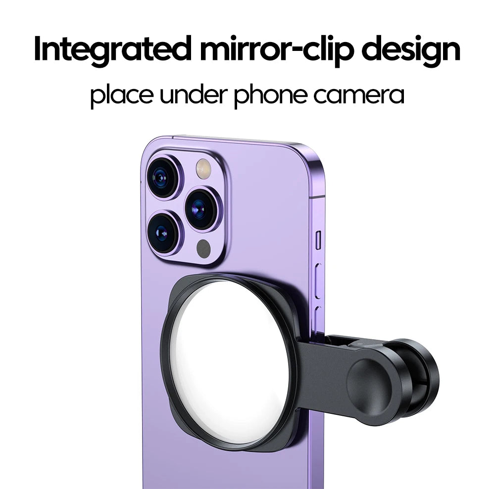 Smartphone Camera Lens Selfie Mirror Clip Kit for IPhone Samsung Smartphone Live Streaming Photo Video Selfie Vlog Accessories