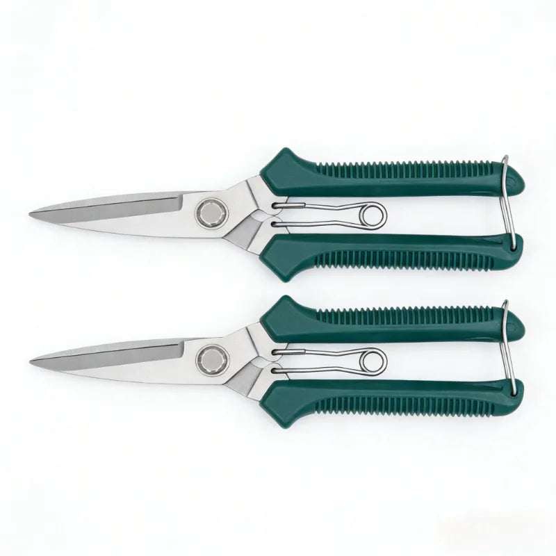 Stainless steel blade, non-slip handle, household utility pruning tool Garden scissors for potting pruning, straight end design