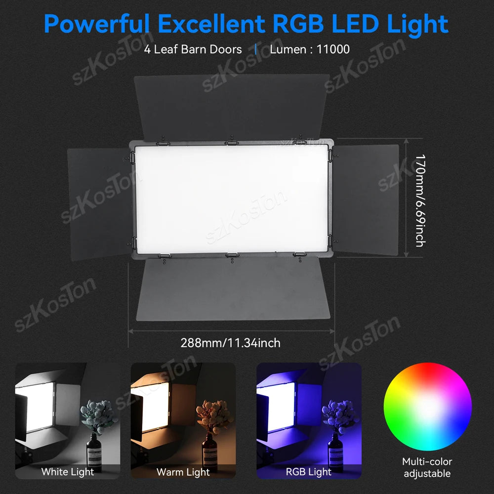 U800 RGB LED Photo Studio Light – Bi-Color 3200K-5600K Panel Lamp for TikTok, YouTube & Game Live