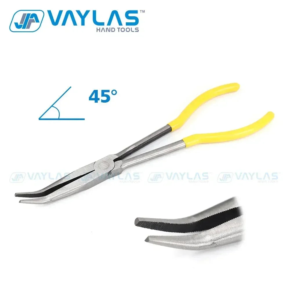 11 Inch Straight Tip 25 45 90 Degree Bent O Shape  Multi-functional Needle Nose Plier Mechanics Hand Tools