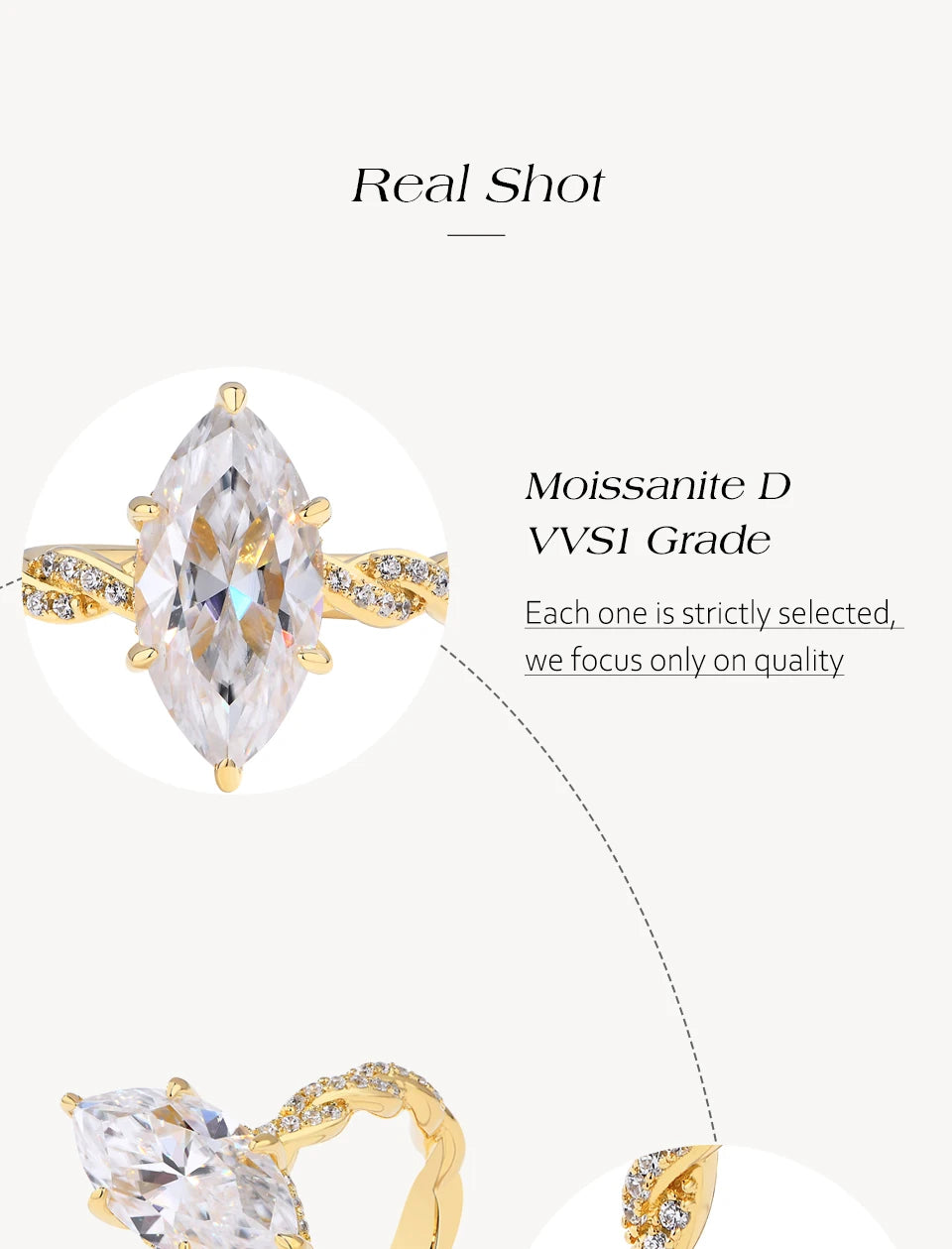 ATTAGEMS 3.0CT Marquise Cut Moissanite Engagement Rings For Women 14*7mm Lab Diamond S925 Sterling Silver Wedding Party Jewelry