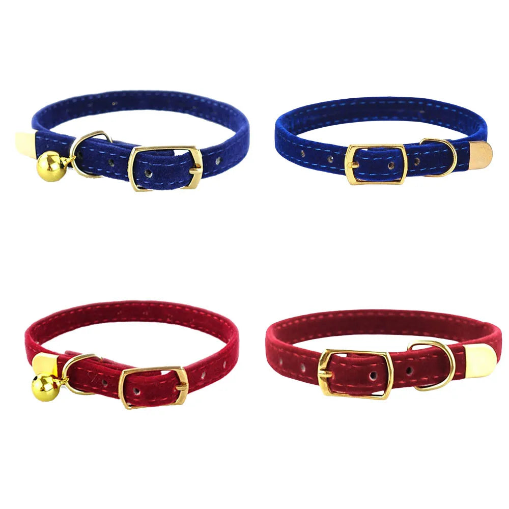 Solid Colour Cat Collar with Bell - Adjustable Safety Collar – photo 2