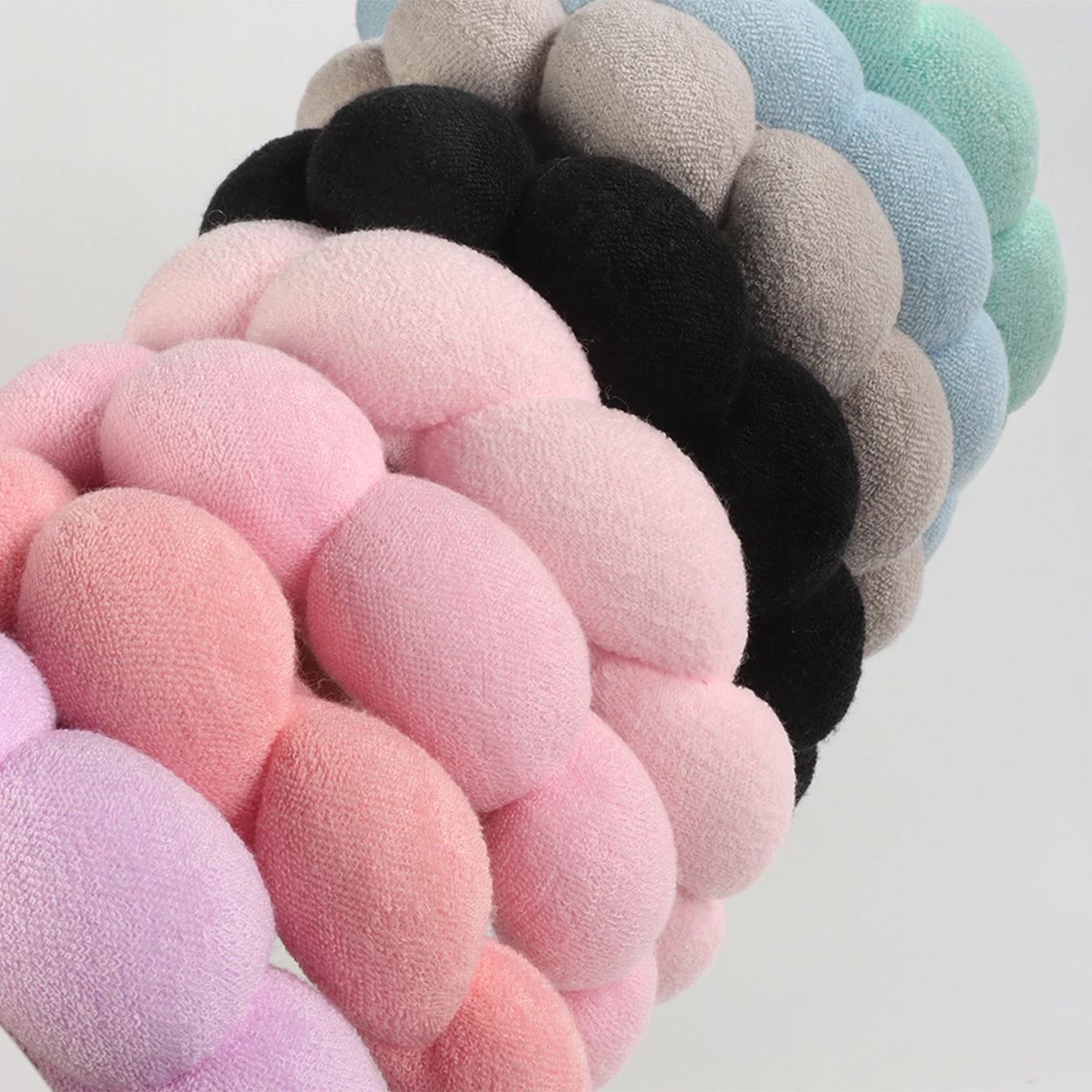 Spa Bubble Headband for Washing Face – Microfiber Puffy Scrunchie Wristband for Skincare & Makeup Routine