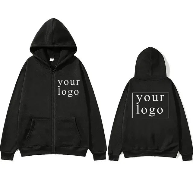 Custom Print Zip-Up Hoodie, Add Your Own Photo or Logo
