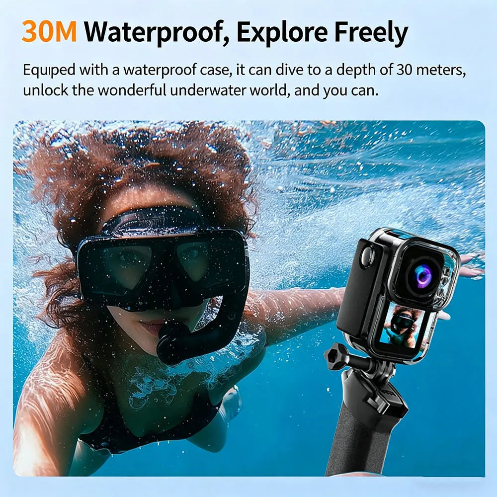 ANSVICAM 5K Mini Action Camera — EIS Stabilised Dual-Screen Body Cam