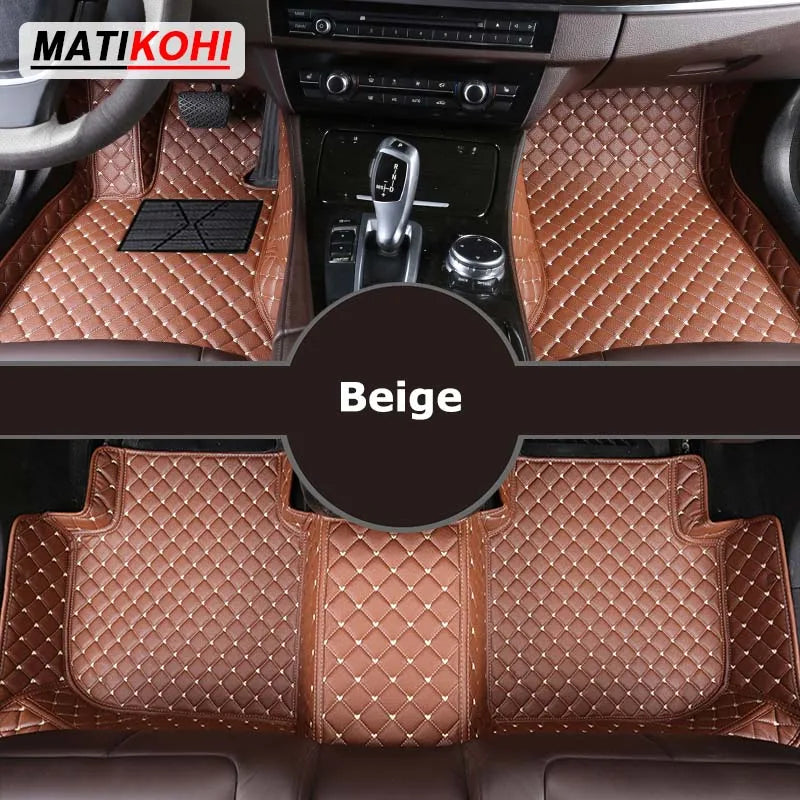Custom-Fit Leather Car Floor Mats for Ford F-150 2009–2023 (Full Set)