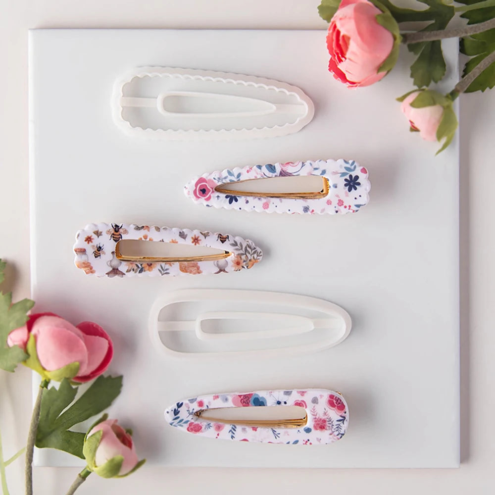 1PC Various Styles Geometric Shape Flower Tile Pattern Polymer Clay Mould Hairpin Embossing Clay Mold Jewelry Making Clay Tools