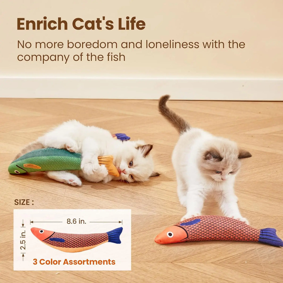 Fish Shaped Catnip Cat Toy - Soft Plush Chew & Kick Toy – photo 5