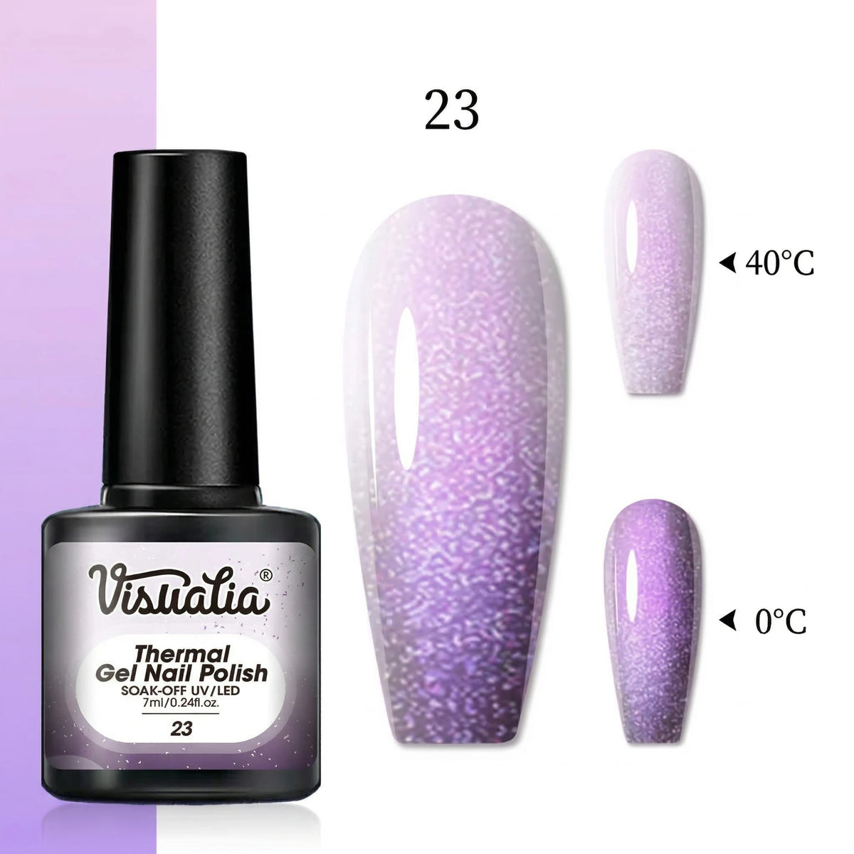 1pc Gradient Hot Gel Nail Polish Set, Changes with Temperature, Semi-Permanent /LED, Soak-Off, Long-Lasting, And Fragrance,