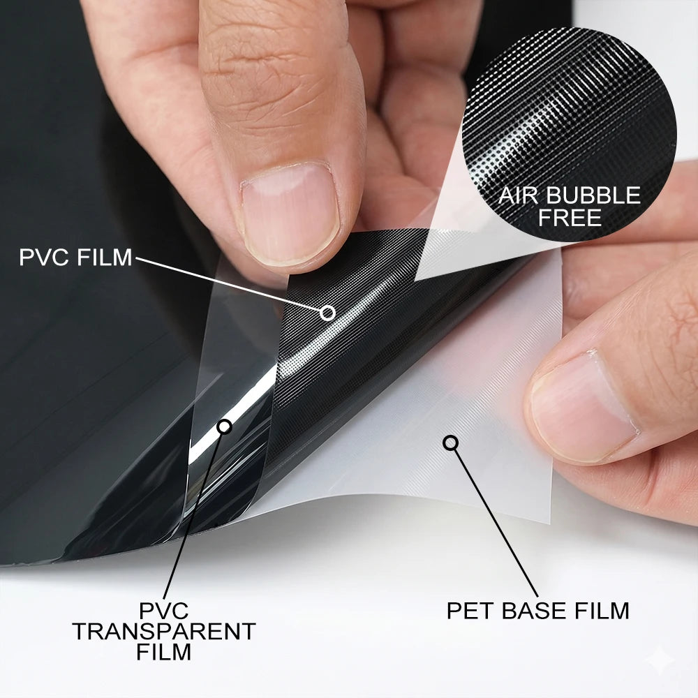 Ultra Gloss PET Piano Black Vinyl Wrap Film Sticker Auto Decoration Accessories Glossy Black Self Adhesive Vinyl Bubble Air Free