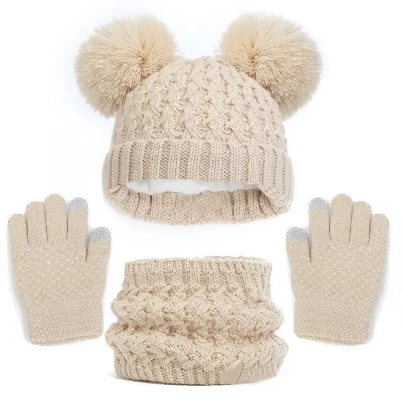 Kids Knit Beanie, Scarf & Gloves - 3 Piece Winter Set - photo 13