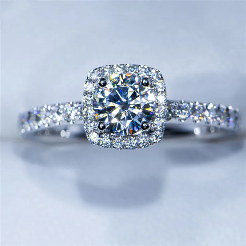 Cubic Zirconia White Gold Ring for Women - Bridal & Wedding