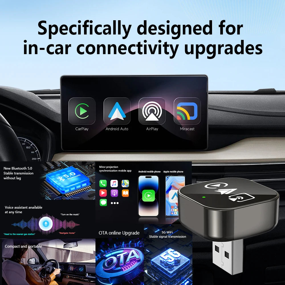 Wireless CarPlay & Android Auto Smart Box (Mirror Link)