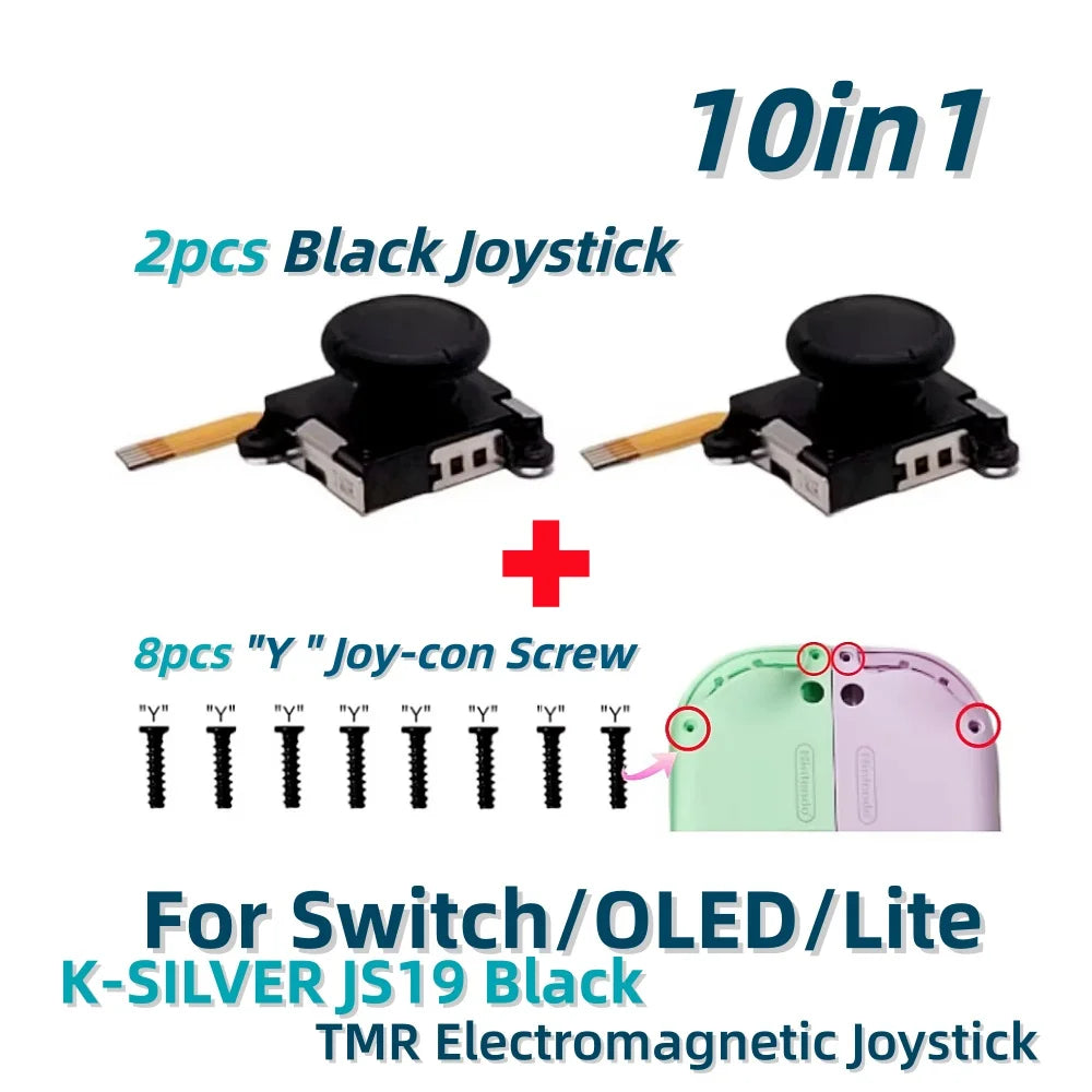 2/10pcs K-SILVER JS19 for Switch Joy-con TMR Joystick Replacement Magnetic Sensor 3D Analog Stick for Switch OLED