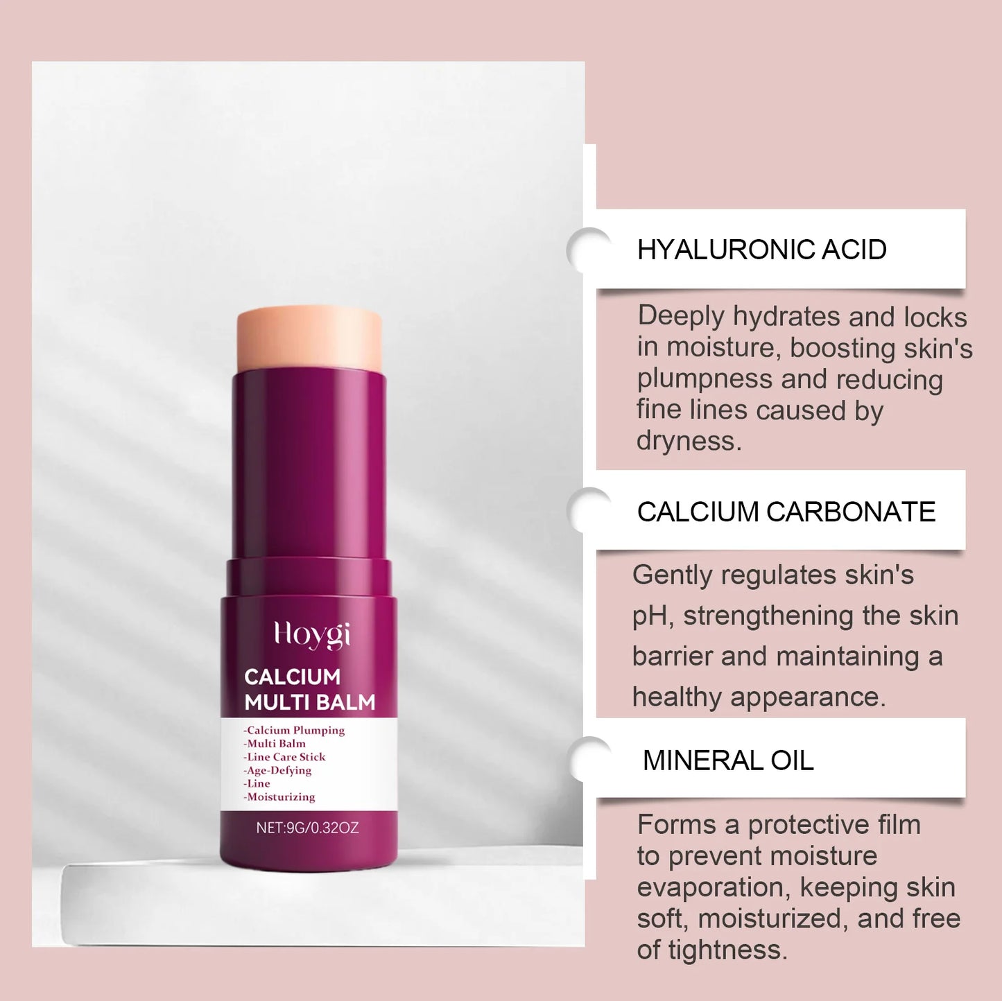 Calcium Volume Multi Balm Stick Deep Hydrating Firming Stick Anti-Wrinkle Skincare Face & Eye Cream Pre-Makeup Moisturizer Daily Care