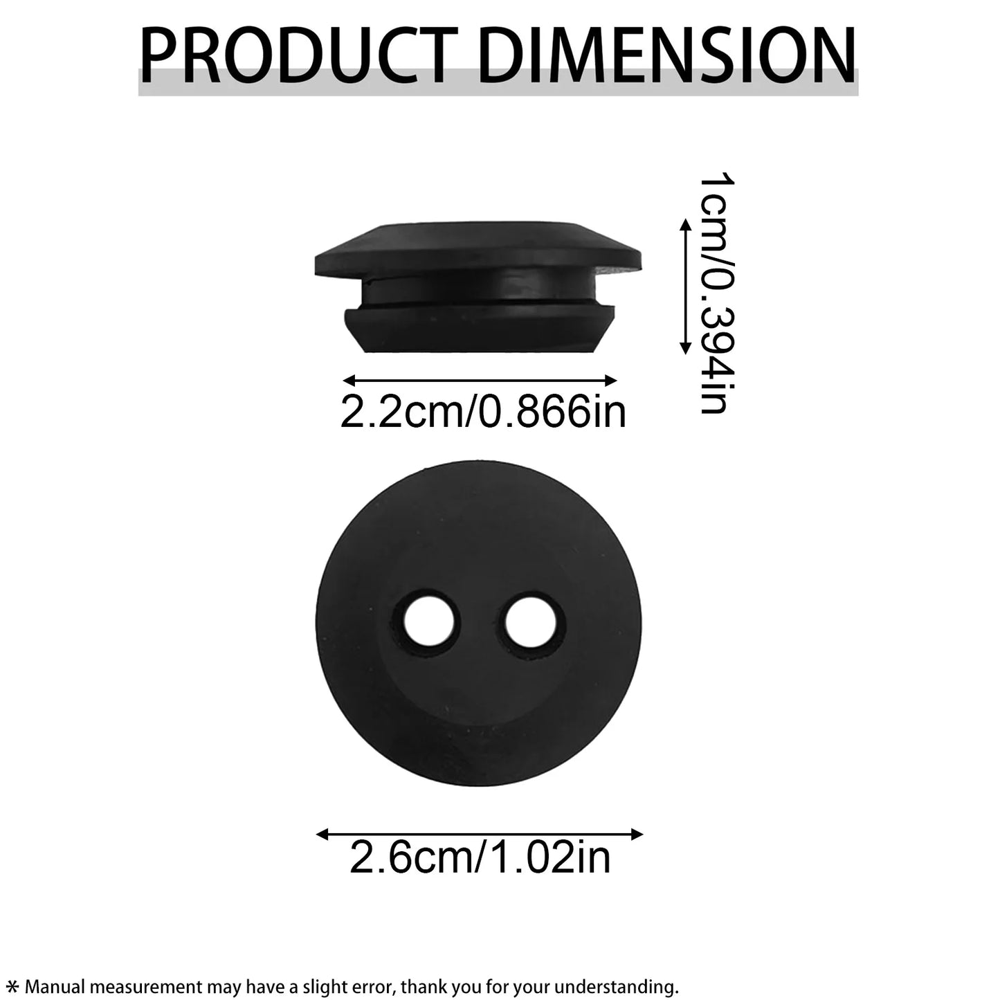 2-Hole Fuel Tank Grommet Rubber Gas Tank Plug Universal For Lawn Mower String Trimmer Brush Cutter Hedge Trimmer Earth Auger