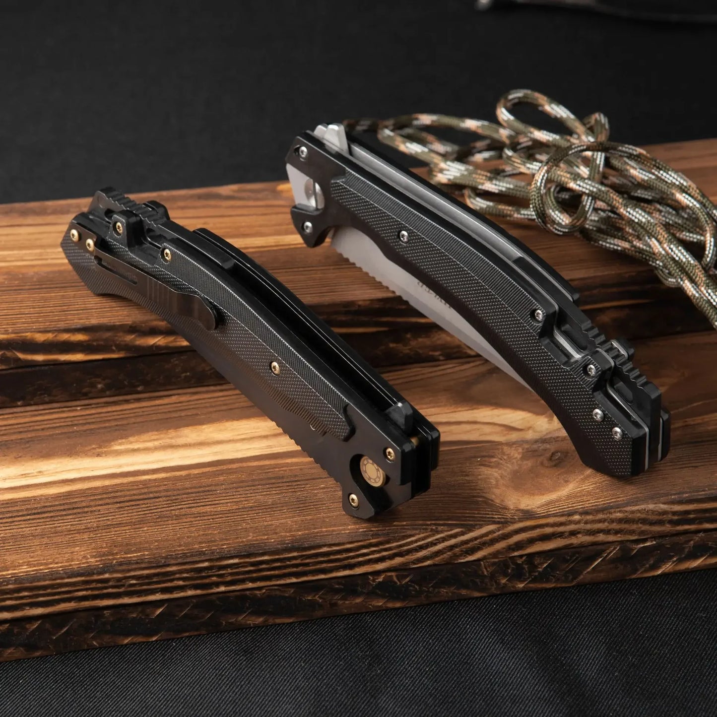 Stainless Steel 440C Folding Knife with Black Nylon Fiber Handle Portable Household Fruit EDC Carry-on Tool Knife Men's Gift