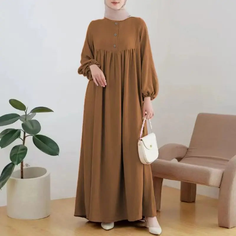 Women's Loose Sleeveless Maxi Dress - Modest Long Solid Dress - photo 5