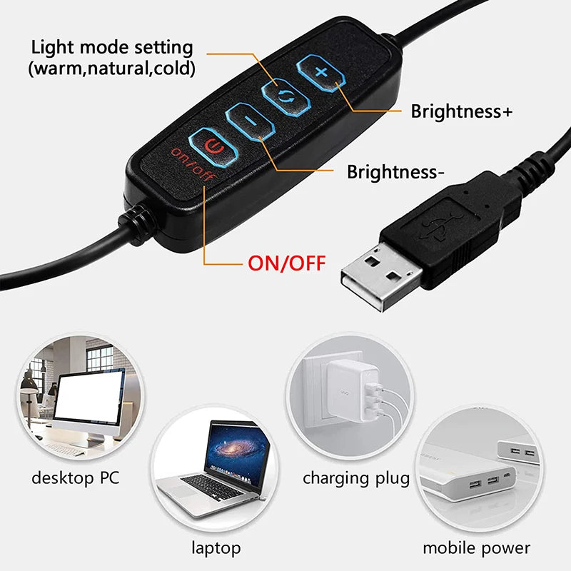 10 inches Damaged Ring Lamp Repair Replacement Parts Dimmable LED Selfie Ring Light USB Lamp Photography Ringlight for Tik tok