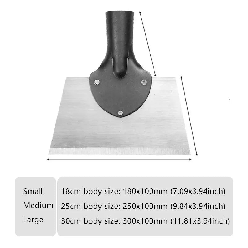 30cm Metal Weed Cleaning Shovel – Sharpened Steel De-Icing & Soil Scraping Garden Tool