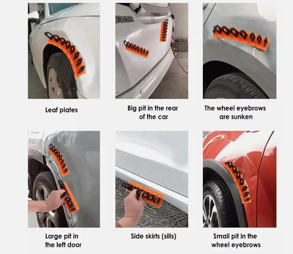 4PCS Car Body Repair Dent Remover Tools Kit Dent Repair Heavy Duty Paintless Strong Dent Puller Handle Lifter Glue Tabs