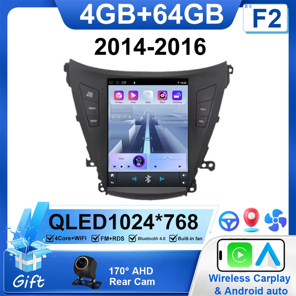 9.7" Car Stereo with Apple CarPlay & Android Auto, Compatible with Hyundai Elantra 5 (2011-2016)
