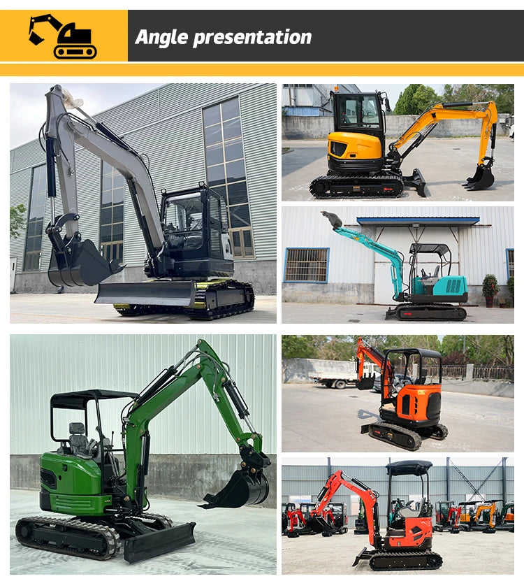 3.5 Ton Mini Excavator, Hydraulic Diesel Rubber Crawler Digger