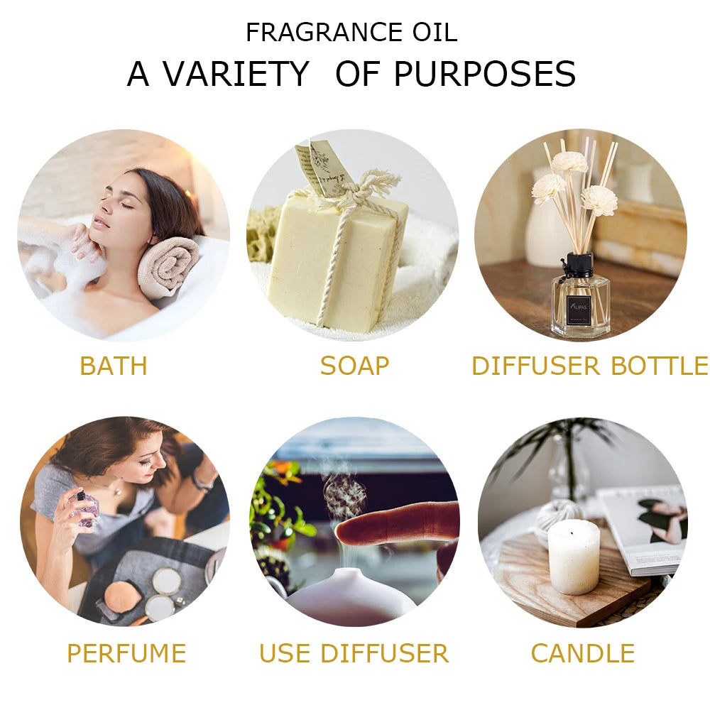 PHATOIL 15pcs Essential Oils Set Natural Plant Aroma Essential Oils Diffuser Eucalyptus Vanilla Mint Lavender Rose Tea Tree Oil