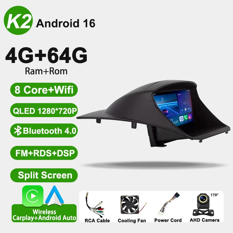 Car Radio Android 16 8 Core For Ford Fiesta MK6 MK7 2009-2017 GPS Navigation Smart Car Systems Wireless CarPlay Auto BT FM RDS