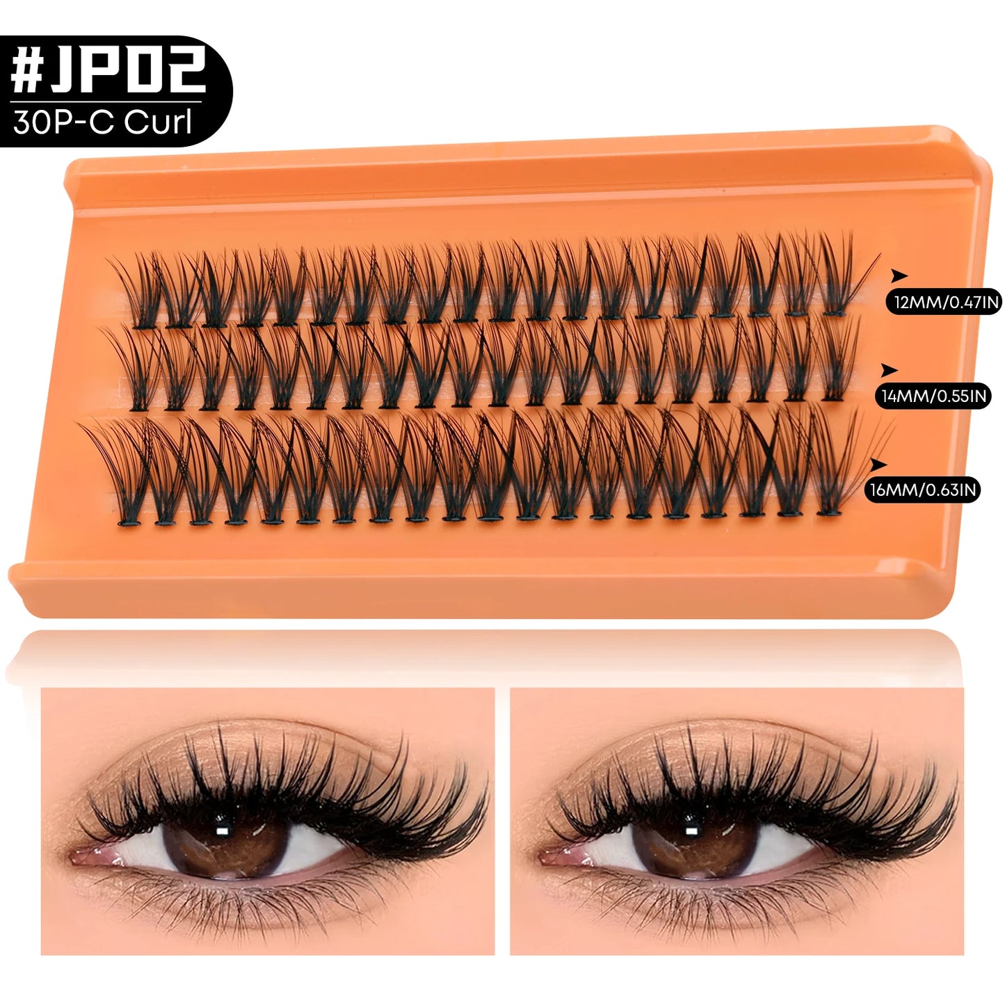 LASVIREY DIY Spiky Cluster Lashes – 3-in-1 Fluffy Volume Individual Eyelash Extensions | Mixed Styles