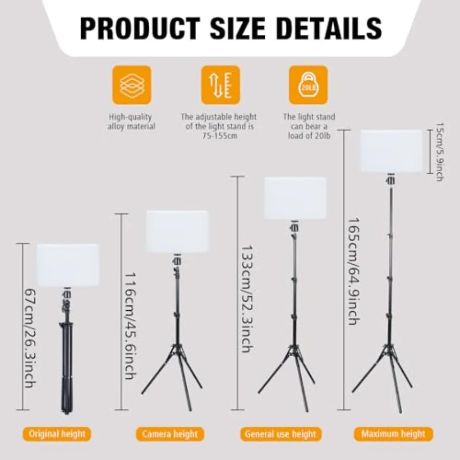 Video Recording Photography Lighting Kit – Studio Light with 6.5ft Stand, Phone Holder & Bag | TikTok & YouTube