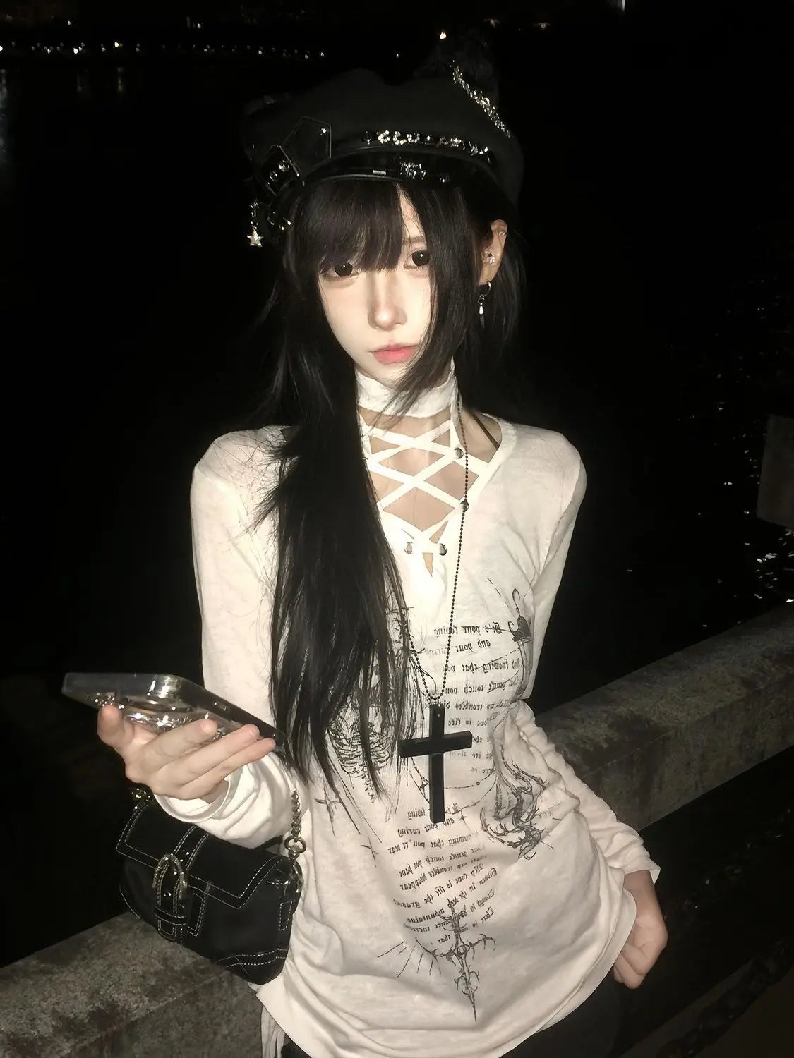 2026 Korean Punk Subculture Print Short Sleeve T-shirts Y2K Harajuku Gothic Loose Tees Streetwear Retro 2000s Vintage Women Tops