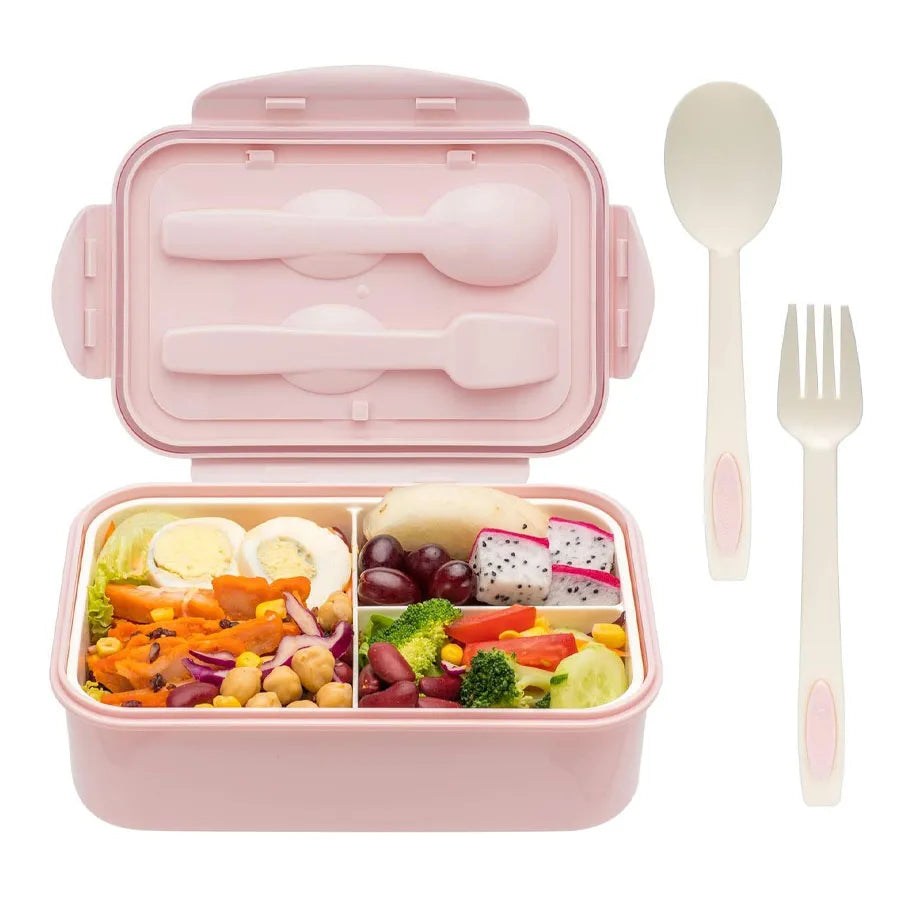 3-Compartment Bento Lunch Box for Adults & Kids - Spoon & Fork - photo 9