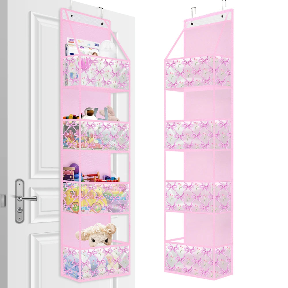 4/6-Tier Hanging Storage Bag Foldable Organizer Over-The-Door Holder For Hair Accessories Snacks Toys Clothes Storage Holder