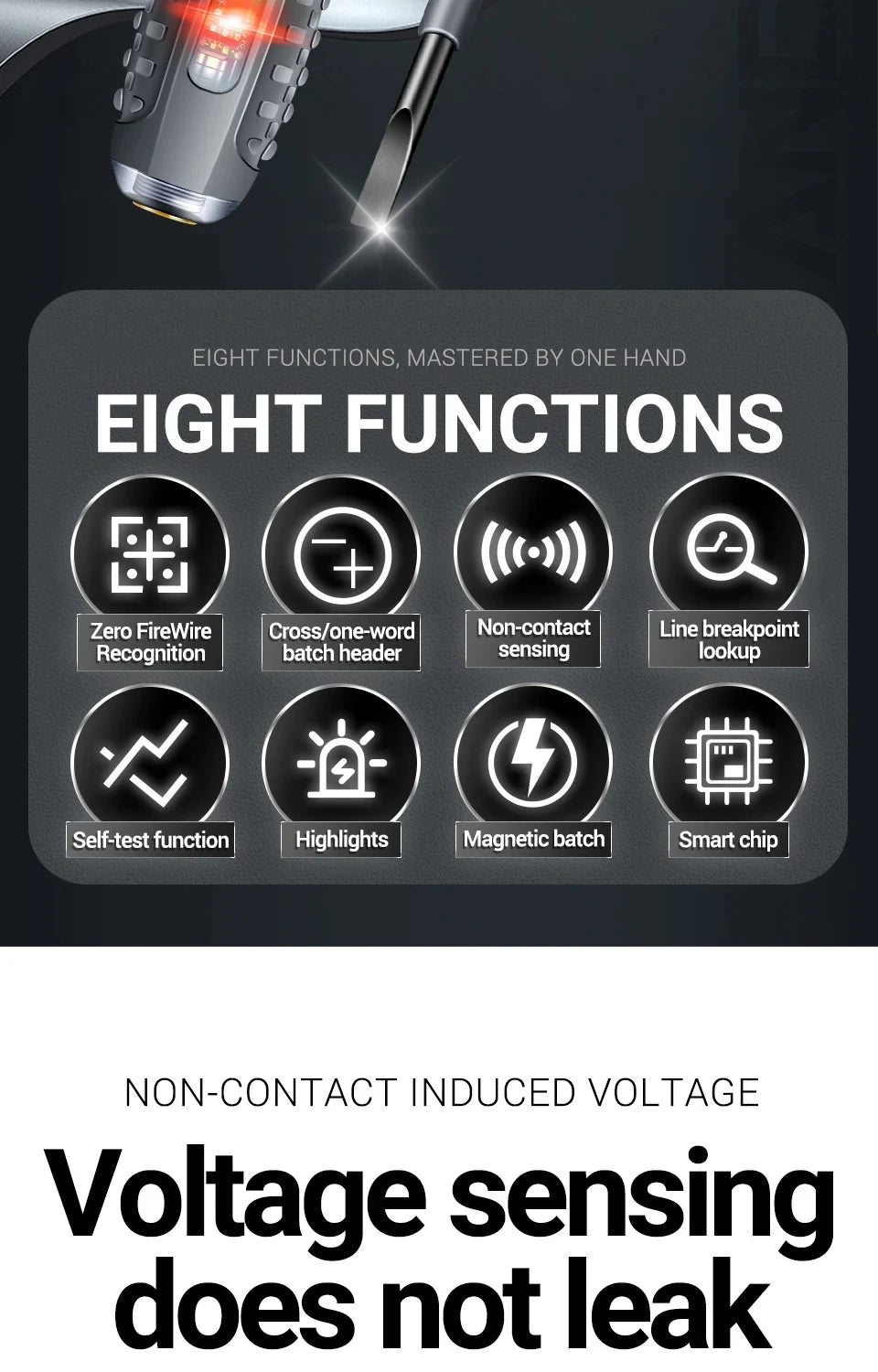 Multifunctional Electrician Test Screwdriver AC Non-contact Induction Test Pen Voltage Tester 70-600V Red Green Induction Lights, tool