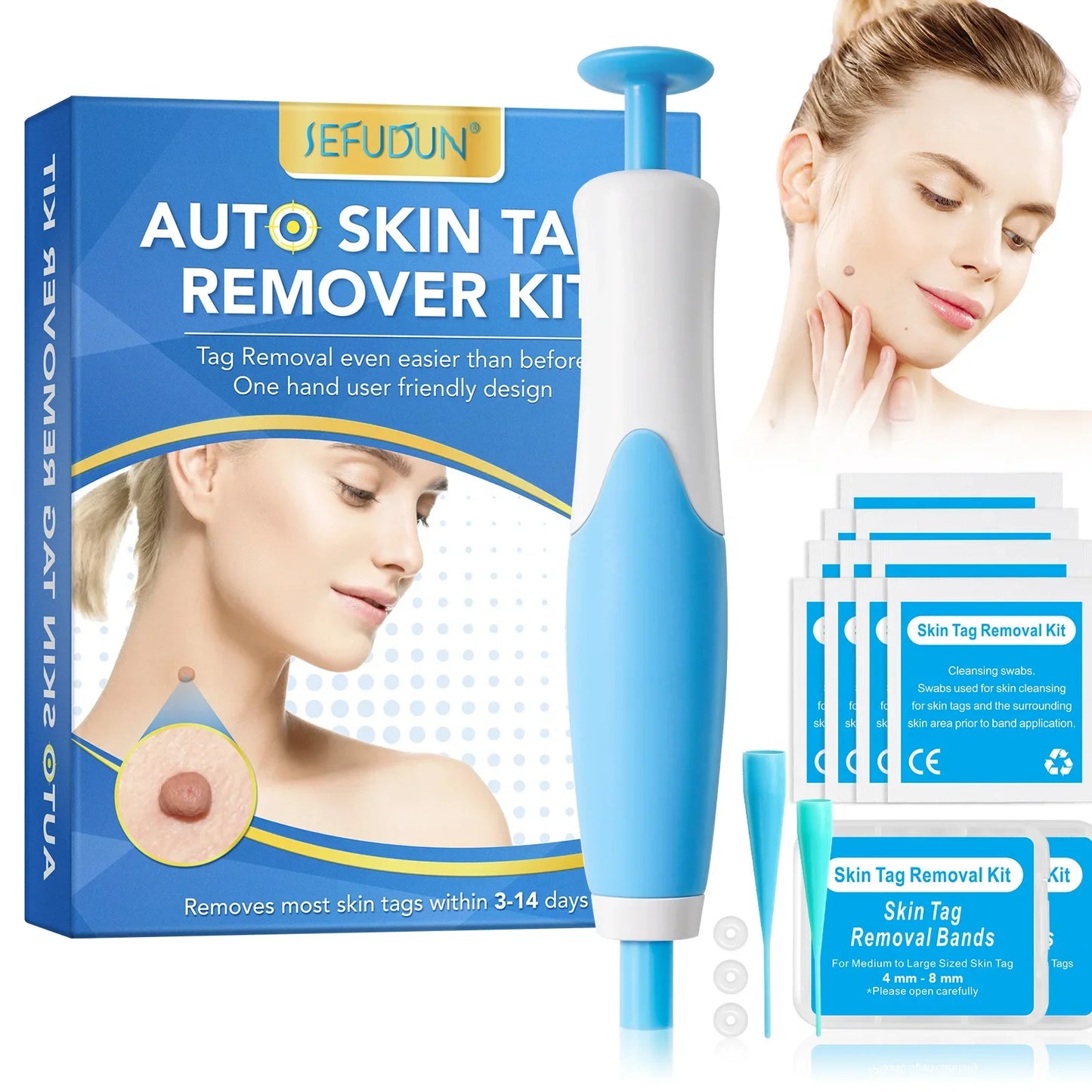 2 IN 1 Auto Micro Skin Tag Remover Device Standard And Micro Skin Tag Removal Kit Adult Mole Wart Remover Face Care Beauty Tools