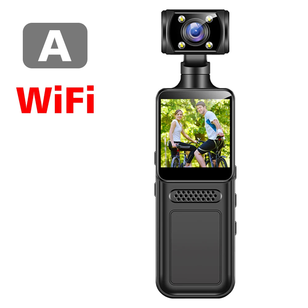 4K Mini Action Camera — 180° Rotating Wearable Sports Cam
