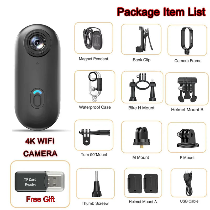 Mini 4K WiFi Action Camera — Magnetic POV Body Cam