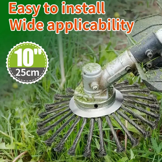 4/5/10Inch Weed Brush Cutter Head Lawn Mower Universal Grass Trimmer Head Steel Wire Wheel Brush Disc Garden Trimmer Head Weed