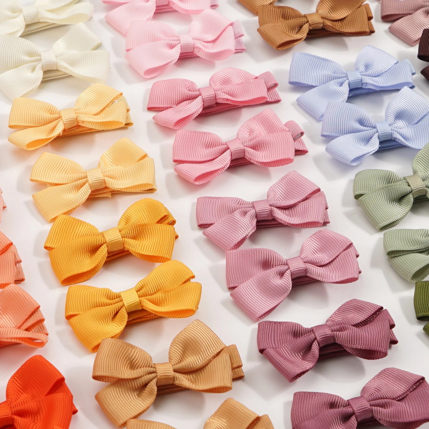 10/20/25/50pcs Baby Girls Hair Bows in Pairs 2'' Ribbon Bows Alligator Hair Clips Barrettes for Infants Toddlers Girls Kids