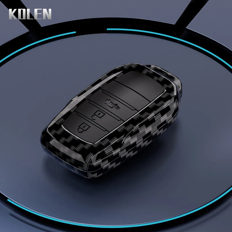 ABS Carbon Fiber Car Flip Key Case Cover For Toyota Sienna Rav4 Crown Hilux Fortuner Camry Land Cruiser Prado Venza Accessories