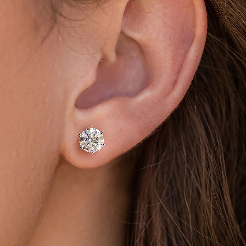 DW 0.1ct-2ct D Color Certified Moissanite Stud Earrings Lab Created Diamond 925 Sterling Silver Gold Plated Wedding Fine Jewelry