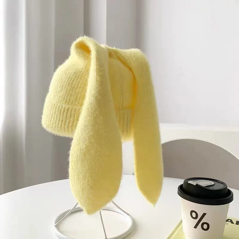 Women's Bunny Ear Knit Beanie - Cute 3D Ear Winter Hat - photo 3
